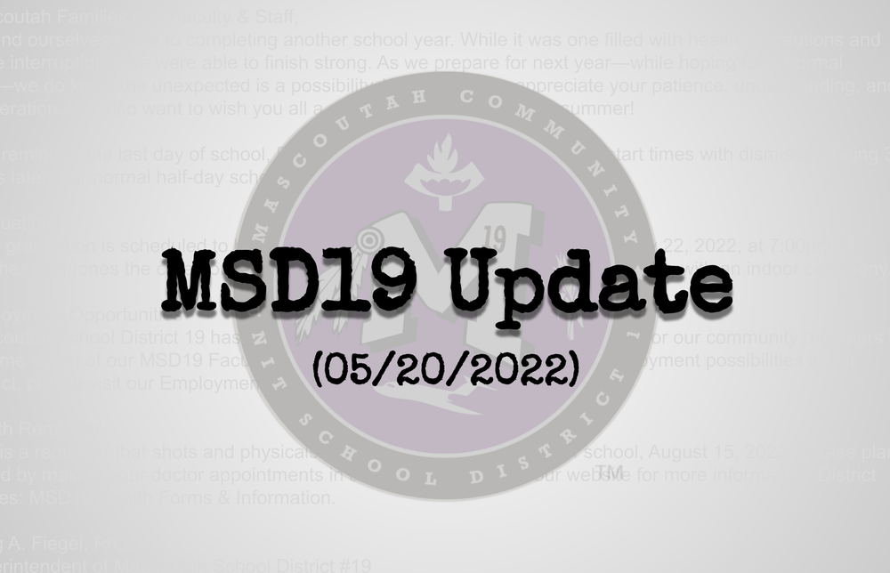 MSD19 Update
