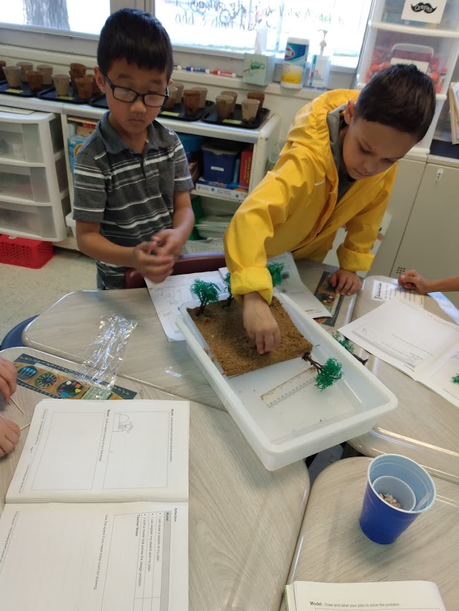 Second graders at MES have worked hard to build possible solutions to save a house from a landslide.