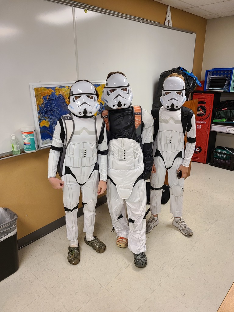 students arrive to school as stormtroopers