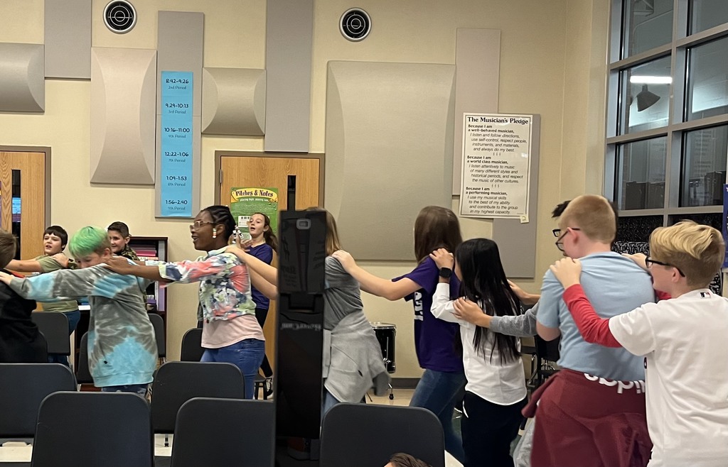 Students dancing in Music Tech class