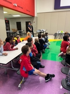 Students learn about fire safety.