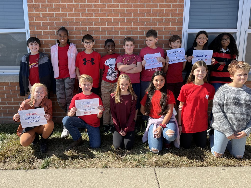 Students wearing red in honor of our depolyed heroes