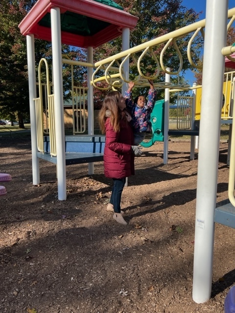 Playing on playground