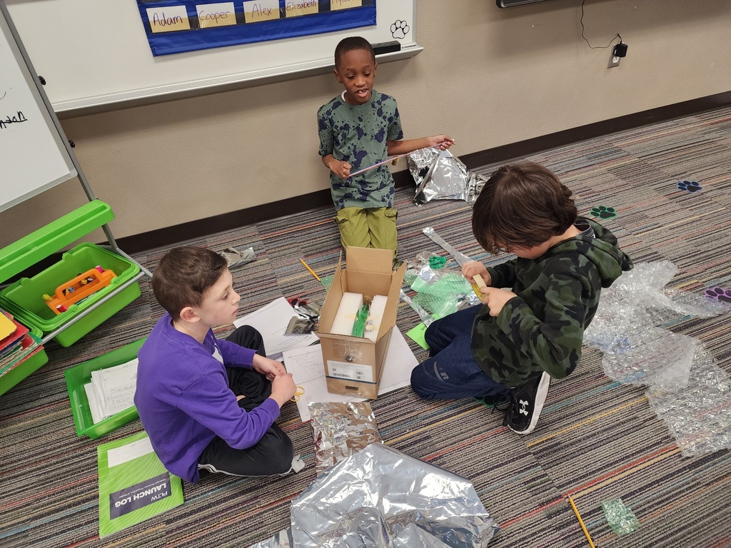 Mrs. Bertrand's Class finished building their coolers to test properties of matter in science!