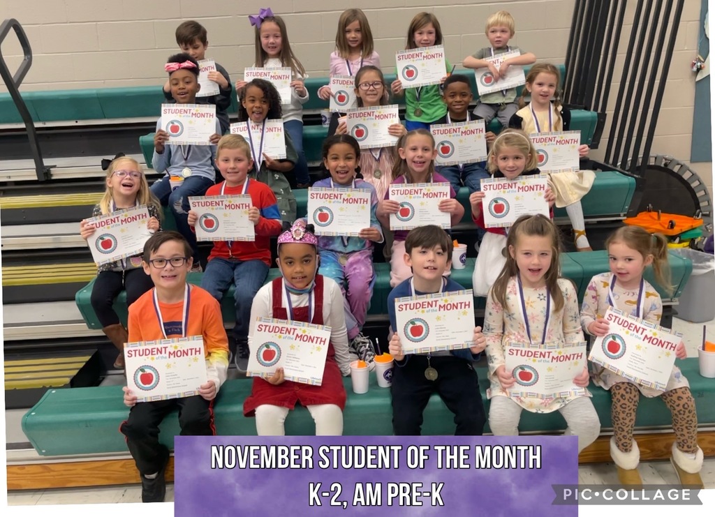 November Student of the Month K-2, AM Pre-K winners