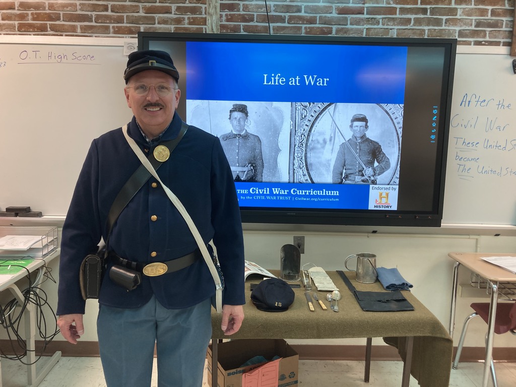 Mr. Paterline dresses like Civil War soldier